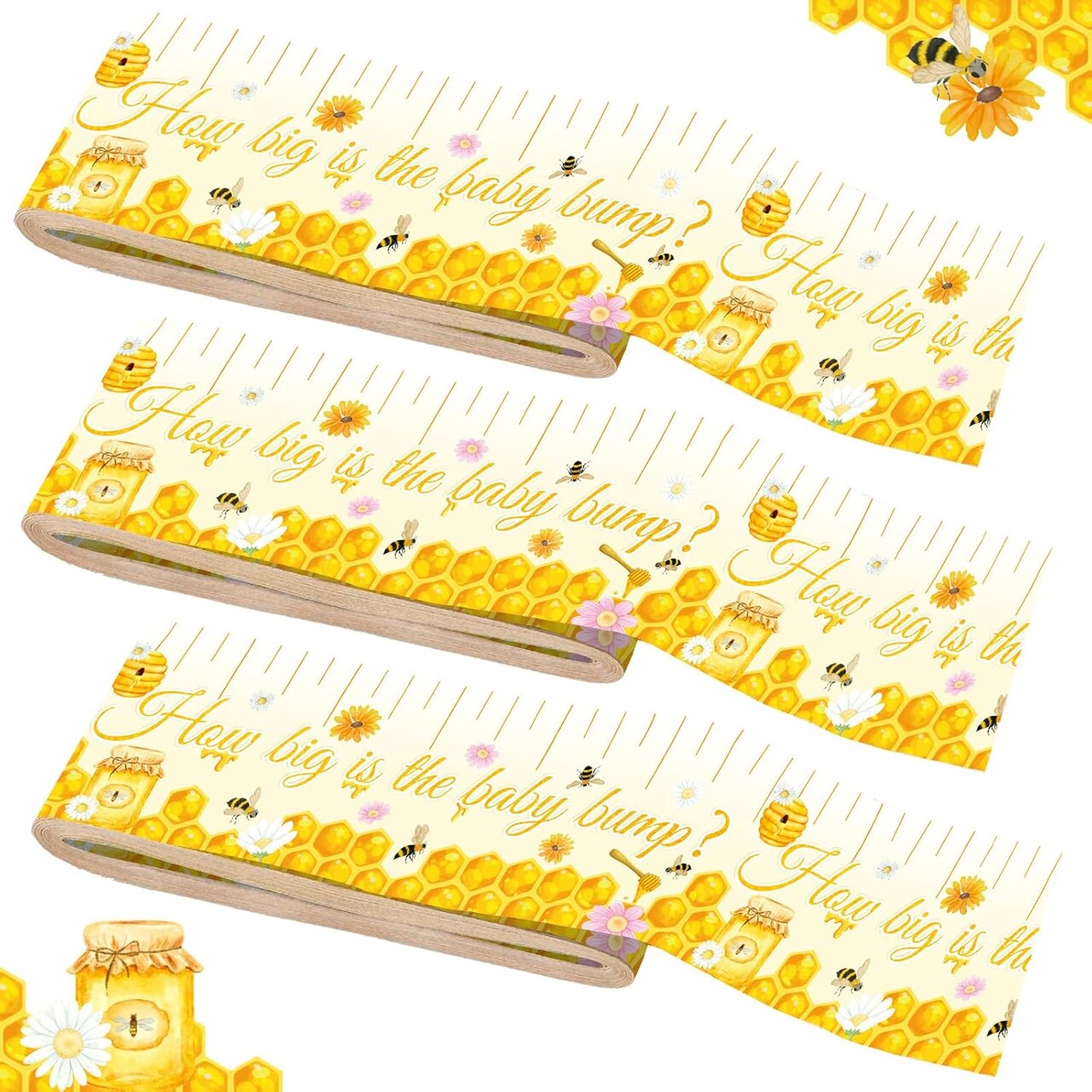 150ft Baby Shower Games Belly Measuring Tape for Baby Shower Gender Reveal(Yellow)